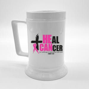 Heal Cancer Nothing Is Impossible With God Breast Beer Stein