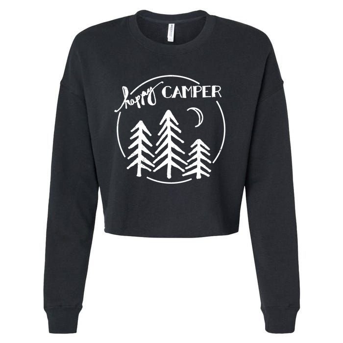 Happy Camper Nature Cropped Pullover Crew
