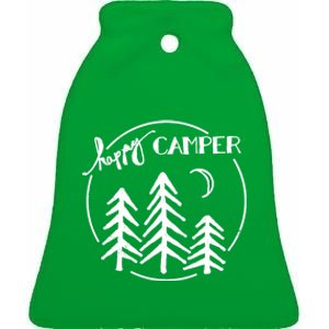 Happy Camper Nature Ceramic Bell Ornament