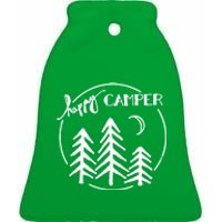 Happy Camper Nature Ceramic Bell Ornament