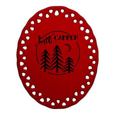 Happy Camper Nature Ceramic Oval Ornament