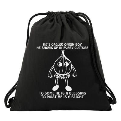He’S Called Onion Boy He Shows Up In Every Culture Drawstring Bag