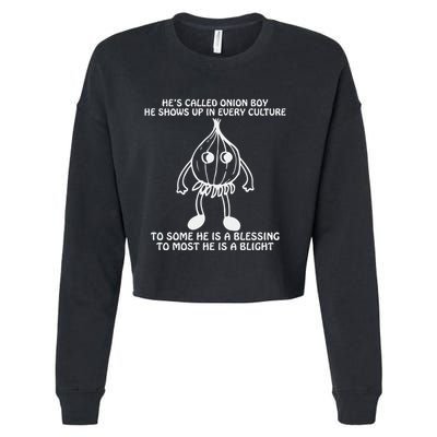 He’S Called Onion Boy He Shows Up In Every Culture Cropped Pullover Crew