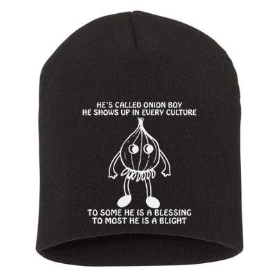 He’S Called Onion Boy He Shows Up In Every Culture Short Acrylic Beanie