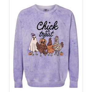 Halloween Chick Or Treat Funny Chicken Lover Colorblast Crewneck Sweatshirt