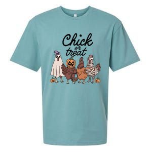 Halloween Chick Or Treat Funny Chicken Lover Sueded Cloud Jersey T-Shirt