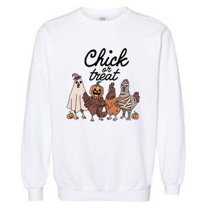 Halloween Chick Or Treat Funny Chicken Lover Garment-Dyed Sweatshirt