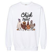 Halloween Chick Or Treat Funny Chicken Lover Garment-Dyed Sweatshirt