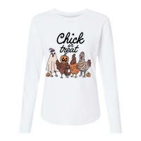 Halloween Chick Or Treat Funny Chicken Lover Womens Cotton Relaxed Long Sleeve T-Shirt