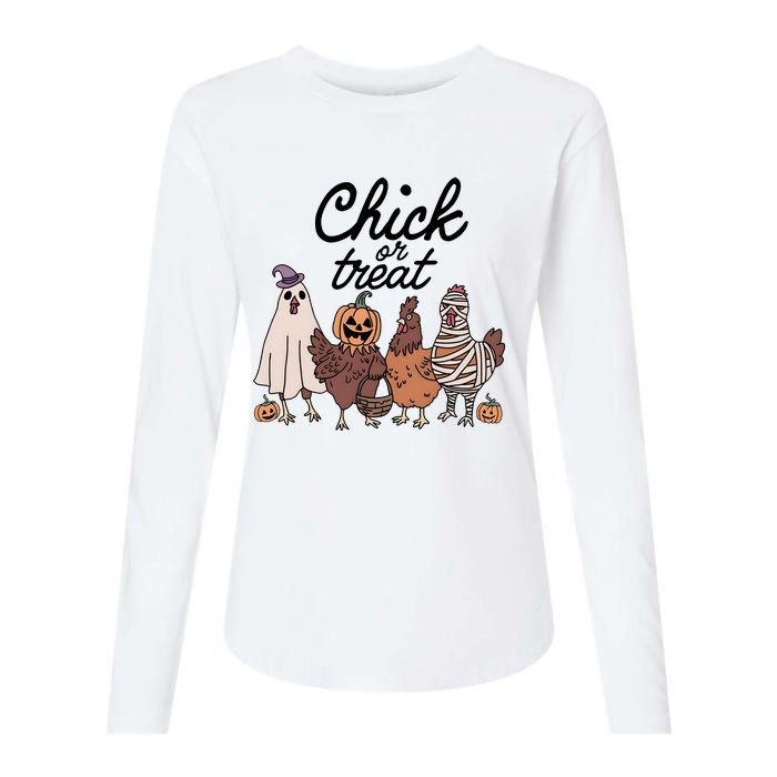 Halloween Chick Or Treat Funny Chicken Lover Womens Cotton Relaxed Long Sleeve T-Shirt