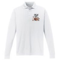 Halloween Chick Or Treat Funny Chicken Lover Performance Long Sleeve Polo