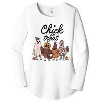 Halloween Chick Or Treat Funny Chicken Lover Women's Perfect Tri Tunic Long Sleeve Shirt