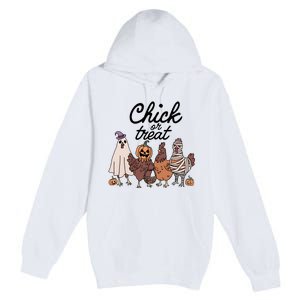 Halloween Chick Or Treat Funny Chicken Lover Premium Pullover Hoodie