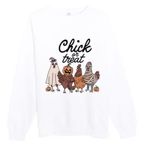 Halloween Chick Or Treat Funny Chicken Lover Premium Crewneck Sweatshirt