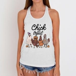 Halloween Chick Or Treat Funny Chicken Lover Women's Knotted Racerback Tank