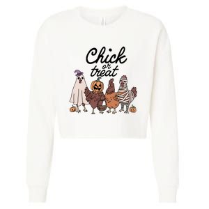 Halloween Chick Or Treat Funny Chicken Lover Cropped Pullover Crew