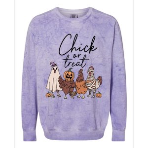 Halloween Chick Or Treat Halloween Chicken Halloween Funny Chicken Colorblast Crewneck Sweatshirt