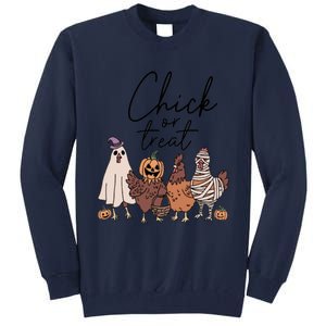 Halloween Chick Or Treat Halloween Chicken Halloween Funny Chicken Tall Sweatshirt