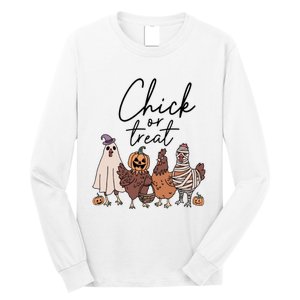 Halloween Chick Or Treat Halloween Chicken Halloween Funny Chicken Long Sleeve Shirt