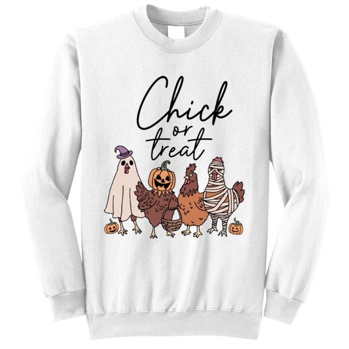 Halloween Chick Or Treat Halloween Chicken Halloween Funny Chicken Sweatshirt