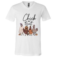 Halloween Chick Or Treat Halloween Chicken Halloween Funny Chicken V-Neck T-Shirt