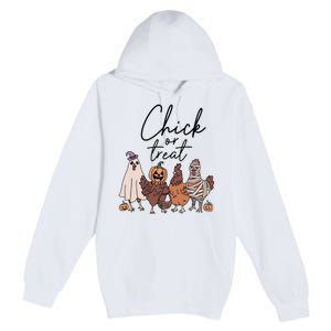 Halloween Chick Or Treat Halloween Chicken Halloween Funny Chicken Premium Pullover Hoodie