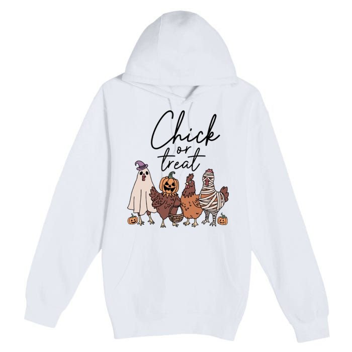 Halloween Chick Or Treat Halloween Chicken Halloween Funny Chicken Premium Pullover Hoodie