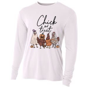 Halloween Chick Or Treat Halloween Chicken Halloween Funny Chicken Cooling Performance Long Sleeve Crew