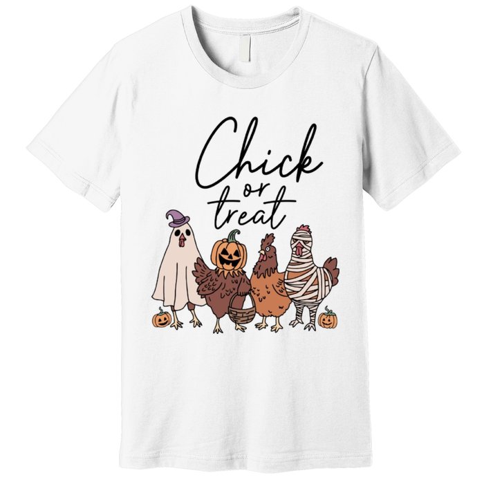 Halloween Chick Or Treat Halloween Chicken Halloween Funny Chicken Premium T-Shirt