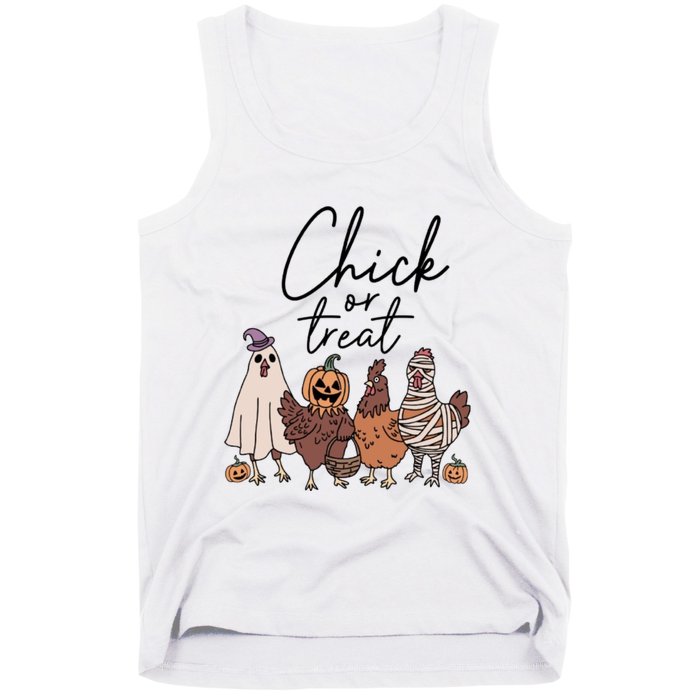 Halloween Chick Or Treat Halloween Chicken Halloween Funny Chicken Tank Top