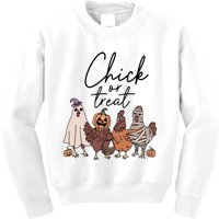 Halloween Chick Or Treat Halloween Chicken Halloween Funny Chicken Kids Sweatshirt