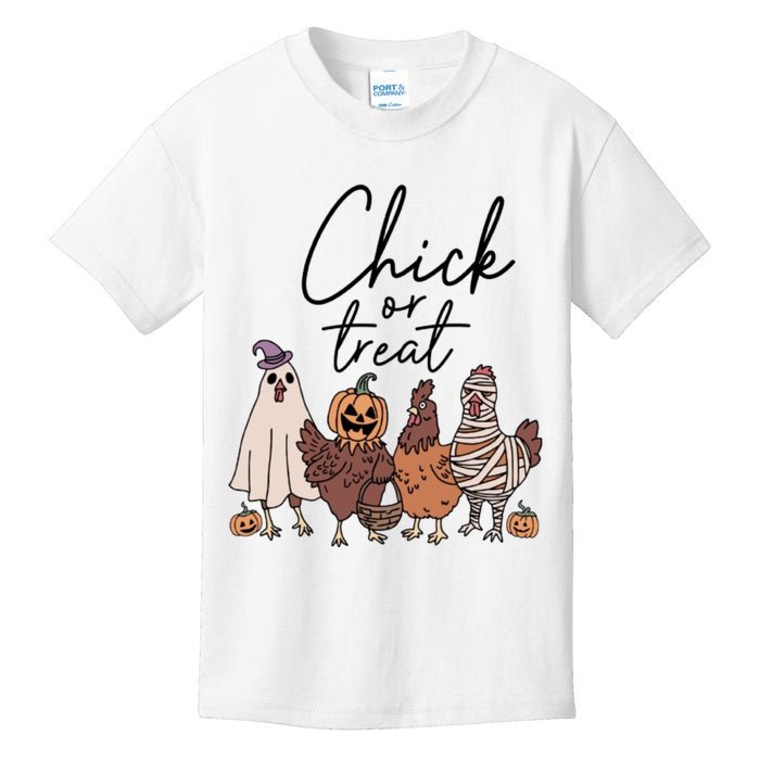 Halloween Chick Or Treat Halloween Chicken Halloween Funny Chicken Kids T-Shirt