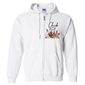 Halloween Chick Or Treat Halloween Chicken Halloween Funny Chicken Full Zip Hoodie