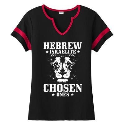 Hebrew Chosen Ones Israel Lion Of Judah Ladies Halftime Notch Neck Tee