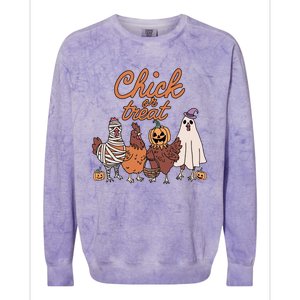 Halloween Chick Or Treat Halloween Chicken Colorblast Crewneck Sweatshirt