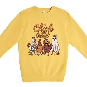 Halloween Chick Or Treat Halloween Chicken Premium Crewneck Sweatshirt