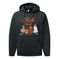 Halloween Chick Or Treat Halloween Chicken Performance Fleece Hoodie