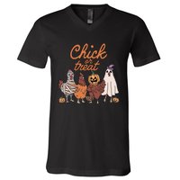 Halloween Chick Or Treat Halloween Chicken V-Neck T-Shirt