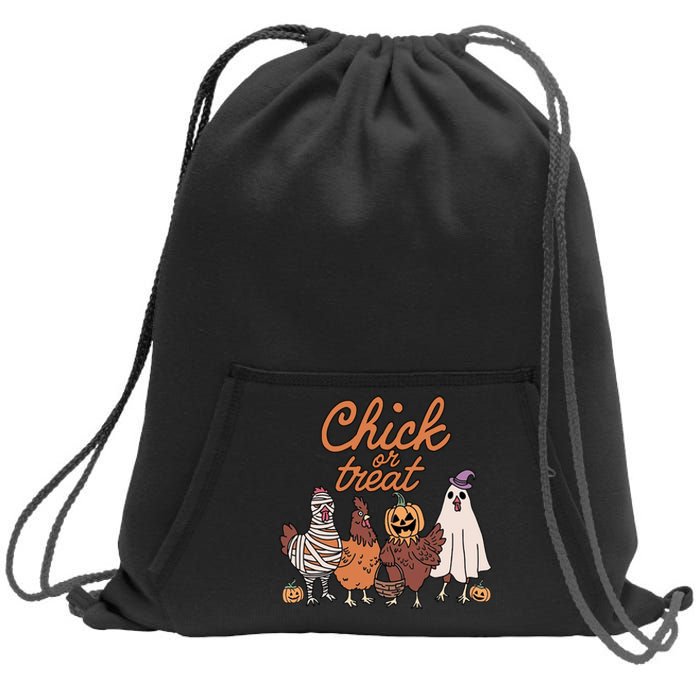 Halloween Chick Or Treat Halloween Chicken Sweatshirt Cinch Pack Bag