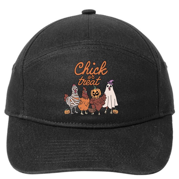 Halloween Chick Or Treat Halloween Chicken 7-Panel Snapback Hat