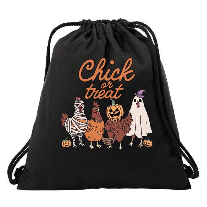 Halloween Chick Or Treat Halloween Chicken Drawstring Bag