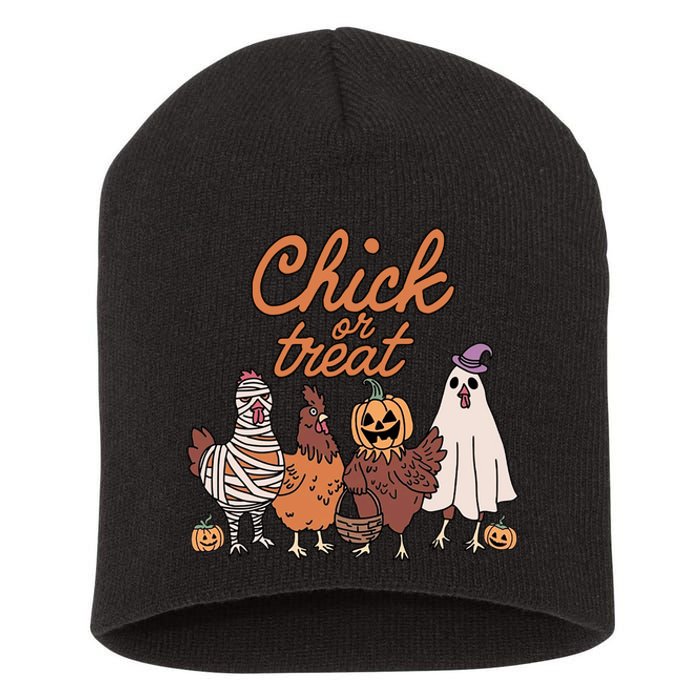 Halloween Chick Or Treat Halloween Chicken Short Acrylic Beanie