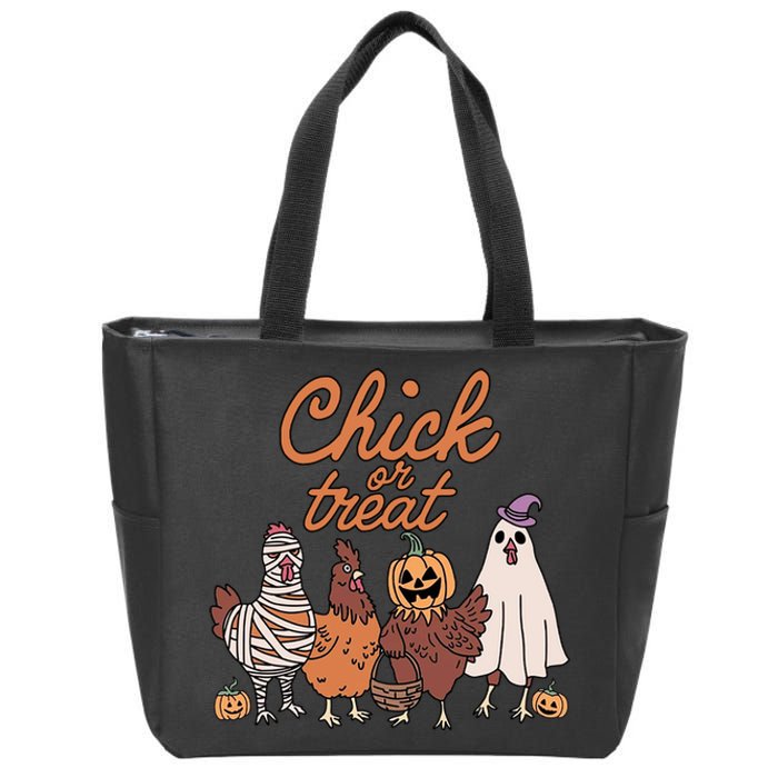 Halloween Chick Or Treat Halloween Chicken Zip Tote Bag