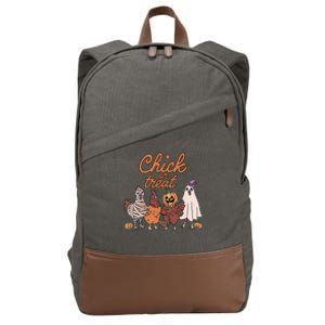 Halloween Chick Or Treat Halloween Chicken Cotton Canvas Backpack