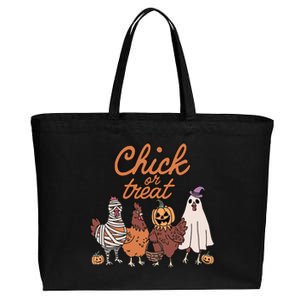 Halloween Chick Or Treat Halloween Chicken Cotton Canvas Jumbo Tote