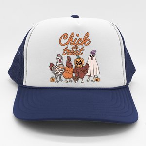 Halloween Chick Or Treat Halloween Chicken Trucker Hat