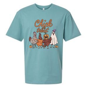 Halloween Chick Or Treat Halloween Chicken Sueded Cloud Jersey T-Shirt