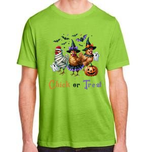 Halloween Chick Or Treat Pumpkins Chickens Farmer Funny Adult ChromaSoft Performance T-Shirt