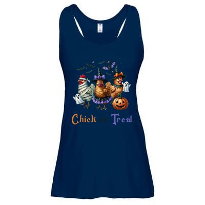 Halloween Chick Or Treat Pumpkins Chickens Farmer Funny Ladies Essential Flowy Tank