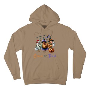 Halloween Chick Or Treat Pumpkins Chickens Farmer Funny Hoodie